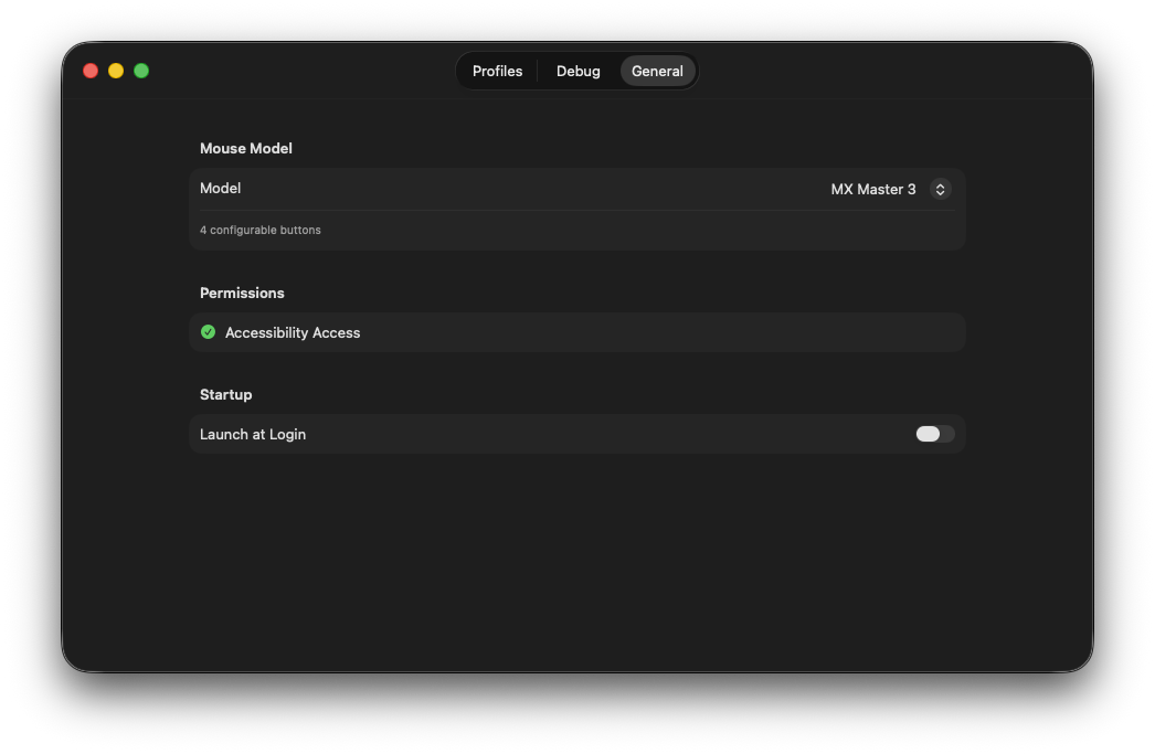 Ptions+ Settings — General